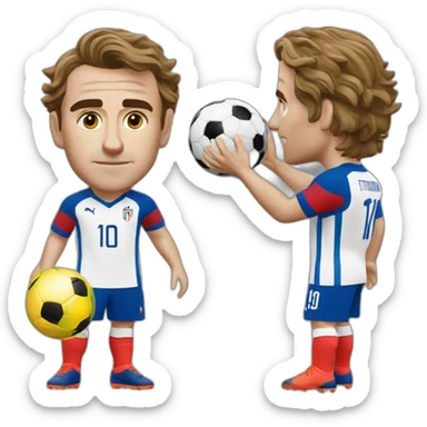 Antoine Griezmann avec la Coupe du monde sticker