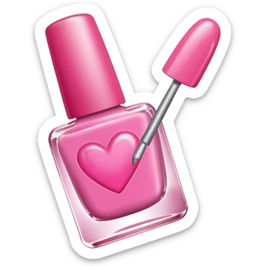 heart with a nail polish pink sticker