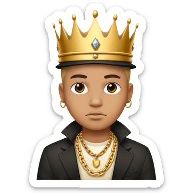 Gangster tilted crown king sticker