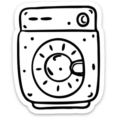 washing machine with detergent sticker