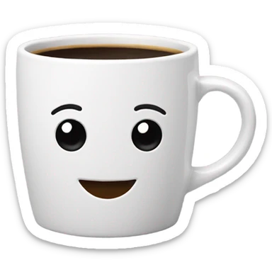 Coffee mug with the coffee smiling sticker