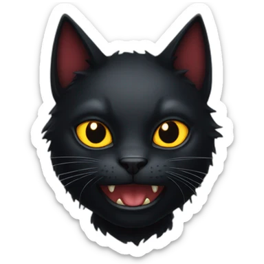demonic black cat sticker