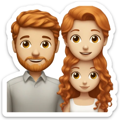 Redhead girl & Brown haired white boy kissing sticker