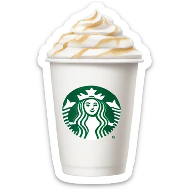 white starbucks with cream sticker
