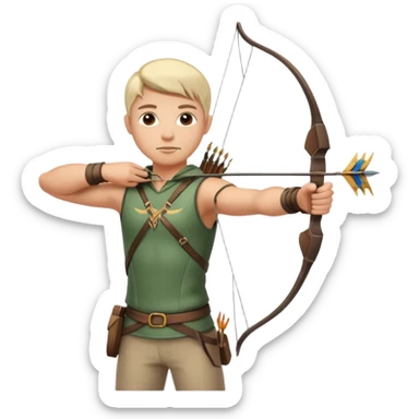 un archer avec une bete de compagnie sticker