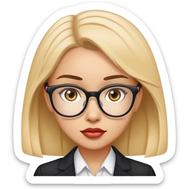 business girl remain everything but add eyeglass sticker