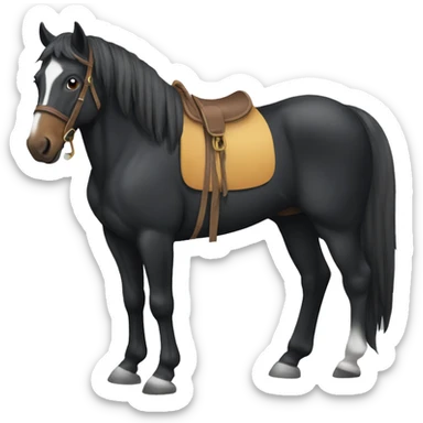 caballo color negro  sticker