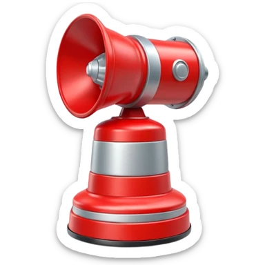 3D render of a red emergency siren light with a bright glow on top of a silver base, in Pixar-style, soft shadows, isolated on white background, professional but playful look

 sticker