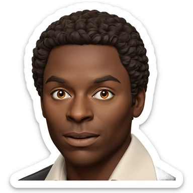 dark-skinned male portrait close-up sticker