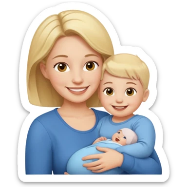 single mother with a baby sticker