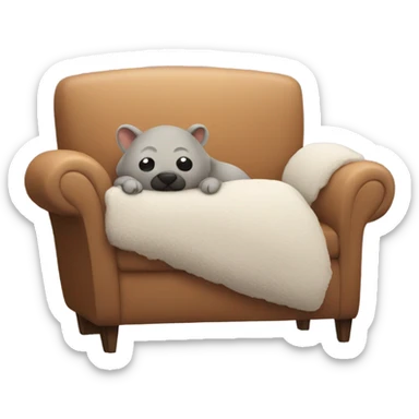 cozy indoor animal on couch sticker