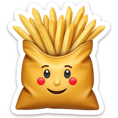 arrow pointing to fries in bag sticker