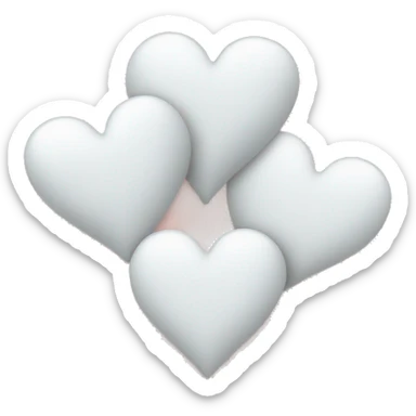 Three white hearts sticker