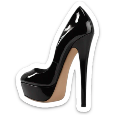 Black Patent Leather Daffodile Platform Heels sticker
