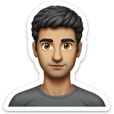 guy 20 years old iranian in 1970 photorealistic serious sticker