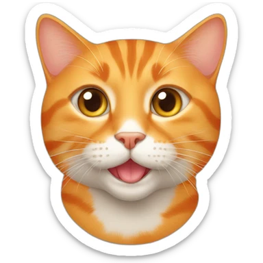 Orange tabby cat with orange around mouth sticker