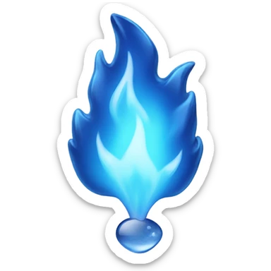 Blue flame with ice sticker