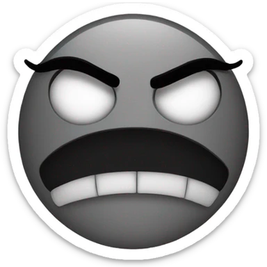 crazy face with a black fade sticker