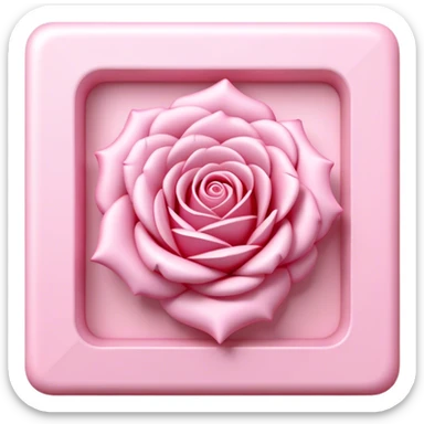 Create a 3D ultra detailed light pink colored square shaped rose border sticker