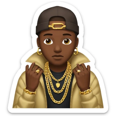 headshot of a male rapper sticker