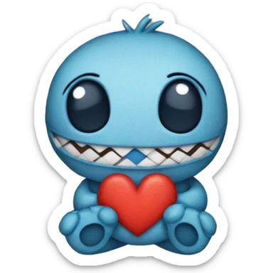 stitch with a heart with a band aid sticker
