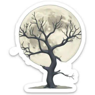 full moon and branches  sticker
