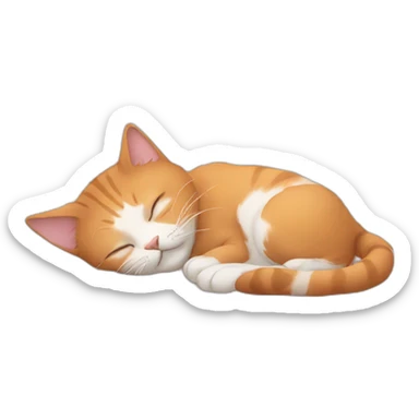 sleeping cat on bed sticker