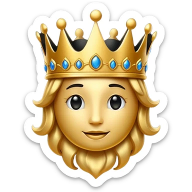 luxury black and gold emoji with royal crown, ornate golden swirls, premium VIP style, elegant and glossy, dark background, glowing edges, rich and exclusive look, suitable for Telegram emoji pack sticker