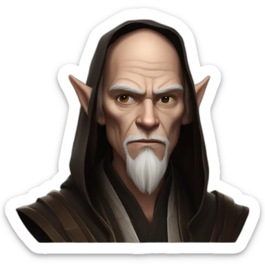 hyperrealist sith jedi in world of warcraft without beard sticker