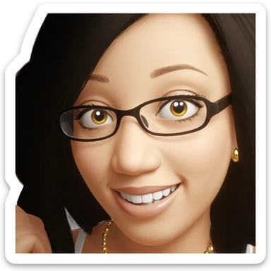 smiling girl with jewelry sticker