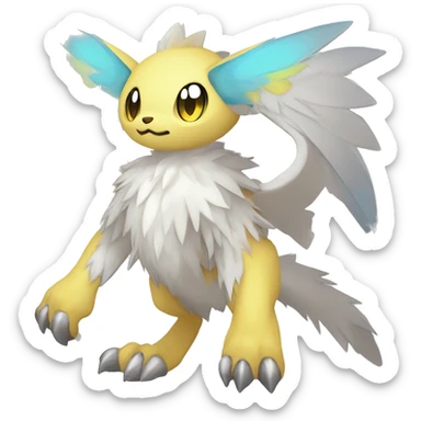 cute cool edgy sharp ethereal magical Digimon-Fakemon-animal full body sticker