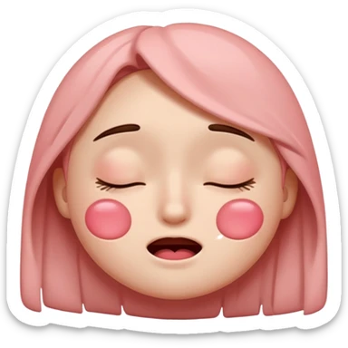 normal blushing emoji closing eyes in embarrassment sticker