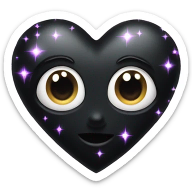 Black heart with sparkle  sticker