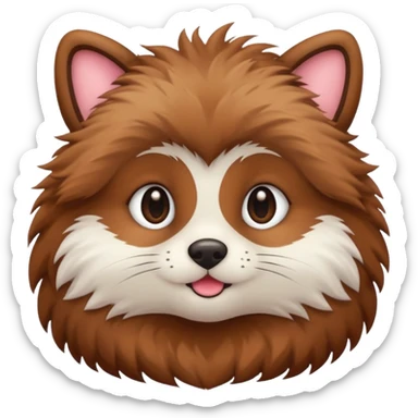 cute animal half body sticker