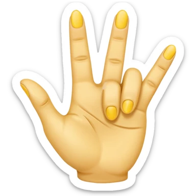 yellow 5 finger emoji, index finger extended, remaining finger folded, pointing to someone, poking hand sticker