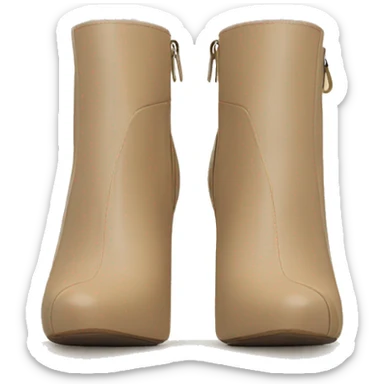 Realistic Isolated front facing beige peep toe ankle bootie boots.  sticker