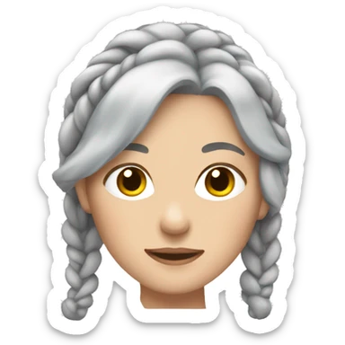 white woman WITH GREY HAIR AND PLAITS sticker