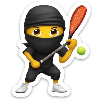 ninja black playing pickleball sticker