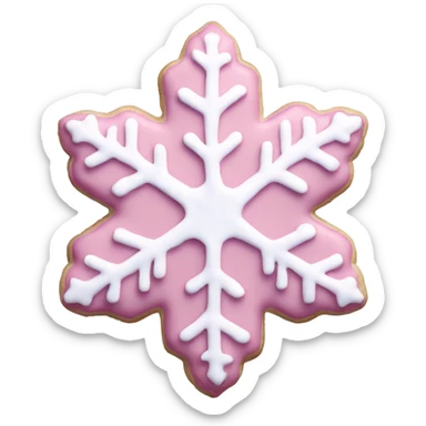 pale pink snowflake cookie sticker