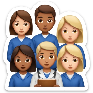 students working hard in class sticker