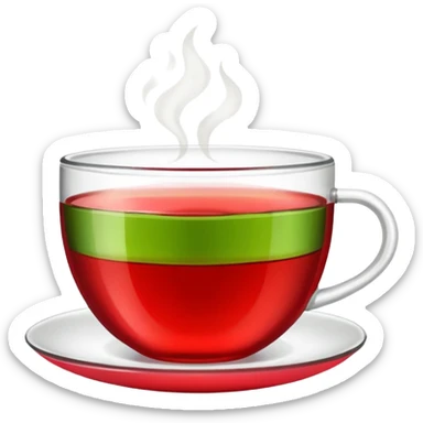 Berry green tea in a steaming cup sticker