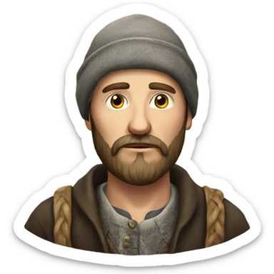 Russian peasant with a beard photorealistic serious sticker