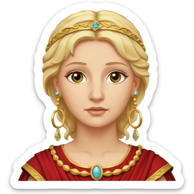Ancient Roman woman with earrings and blonde hair sticker