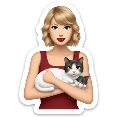 Taylor Swift holding cats sticker