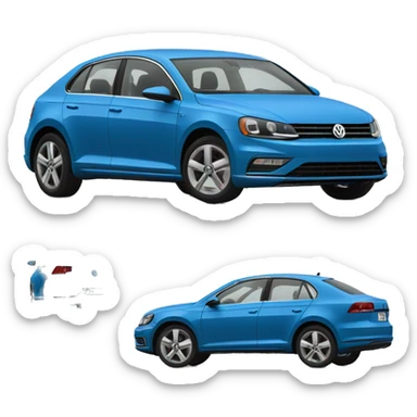 Dar blue ID.6 Volkswagen car sticker