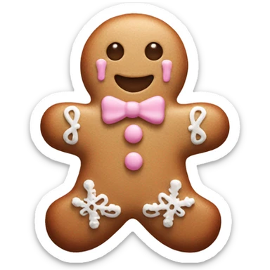 Light pink  gingerbread man sticker
