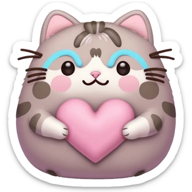 pusheen heart Pink cute sticker
