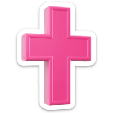 3d pink cross sticker