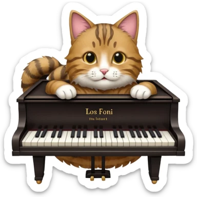 chat qui joue du piano sticker