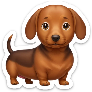 Perro salchicha gordo que sea cafe sticker
